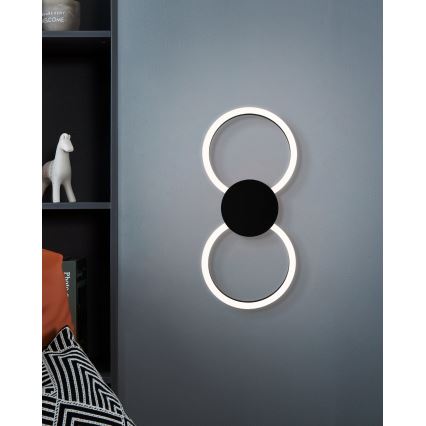 Eglo - LED sienas gaismeklis LED/20W/230V + LED/0,91W melns