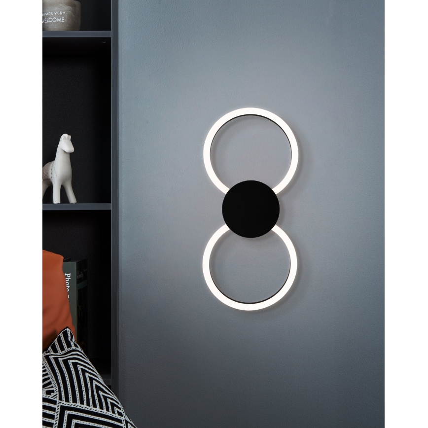 Eglo - LED sienas gaismeklis LED/20W/230V + LED/0,91W melns