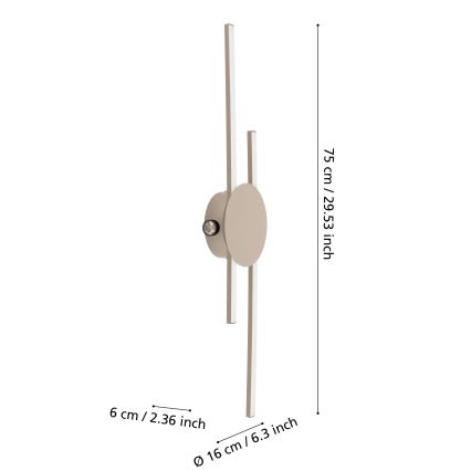 Eglo - LED sienas gaismeklis LED/20W/230V + LED/0,91W bēšs