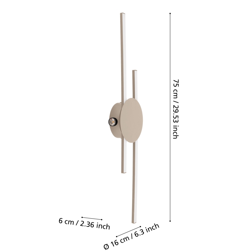 Eglo - LED sienas gaismeklis LED/20W/230V + LED/0,91W bēšs
