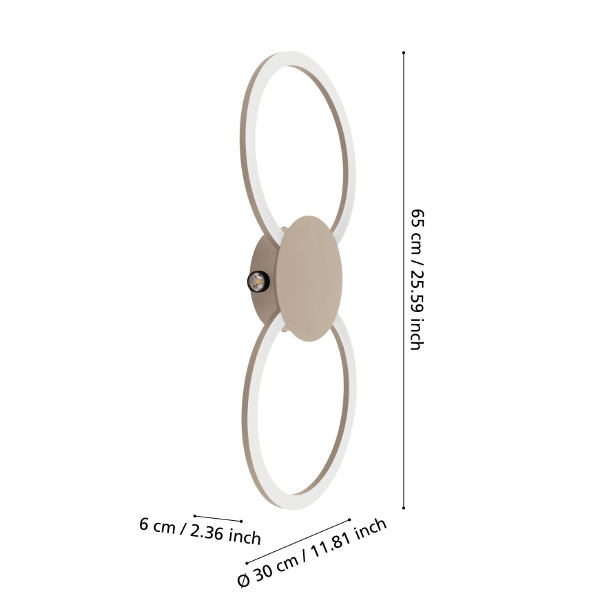 Eglo - LED sienas gaismeklis LED/20W/230V + LED/0,91W bēšs