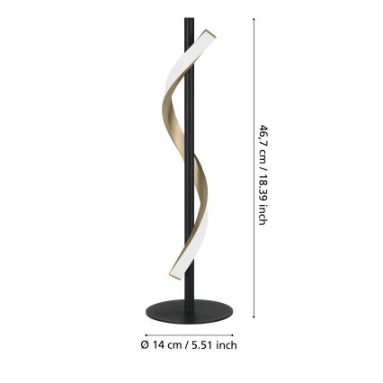 Eglo - LED regulējama galda lampa LED/8,8W/230V 2700/4000/6500K melna/zeltaina