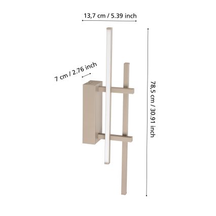 Eglo - LED sienas gaismeklis LED/12W/230V bēšs