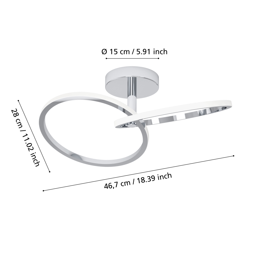 Eglo - LED griestu gaismeklis LED/12W/230V 2700/4000/6500K spīdīgs hroms
