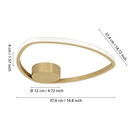 Eglo - LED griestu lampa LED/9,7W/230V 2700/4000/6500K Ø 37,5 cm zelta