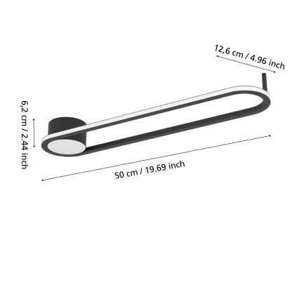 Eglo - LED griestu gaismeklis LED/24W/230V 2700/4000/6500K melns
