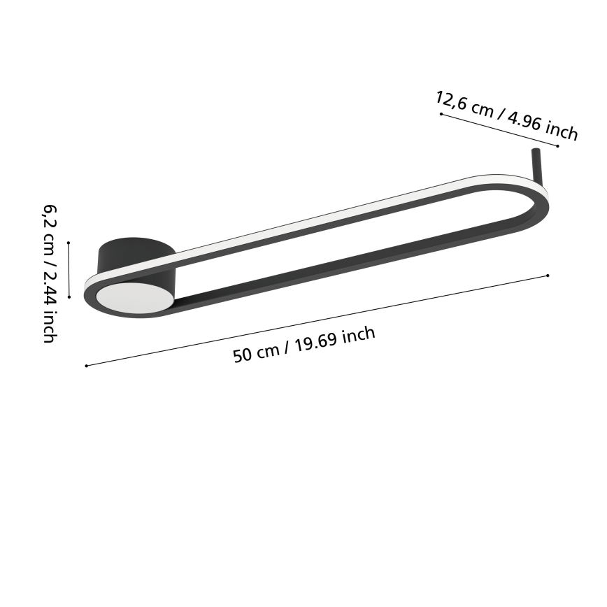 Eglo - LED griestu gaismeklis LED/24W/230V 2700/4000/6500K melns
