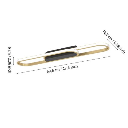 Eglo - LED griestu lampa LED/20W/230V 2700/4000/6500K zeltaina