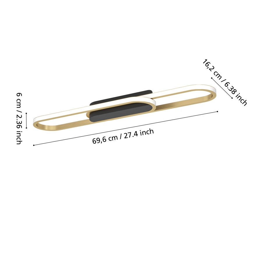 Eglo - LED griestu lampa LED/20W/230V 2700/4000/6500K zeltaina