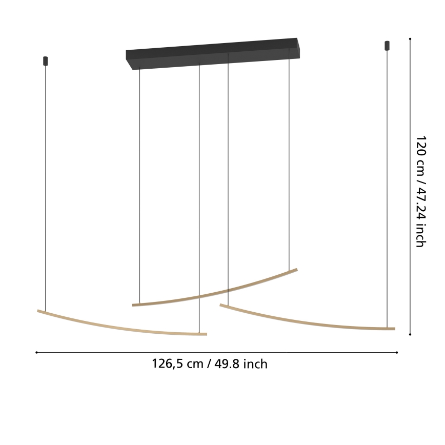 Eglo - LED aptumšojama piekaramā lustra uz troses LED/22W/230V 2700/4000/6500K zelta