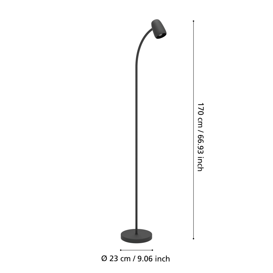 Eglo - Grīdas lampa 1xE14/18W/230V melna