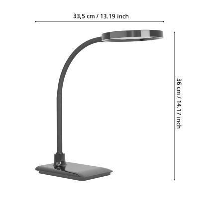 Eglo - LED regulējama lokana galda lampa LED/5,5W/230V 2700/4000/6500K melna