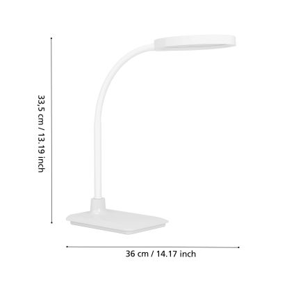 Eglo - LED Aptumšojama elastīga galda lampa LED/5,5W/230V 2700/4000/6500K balta