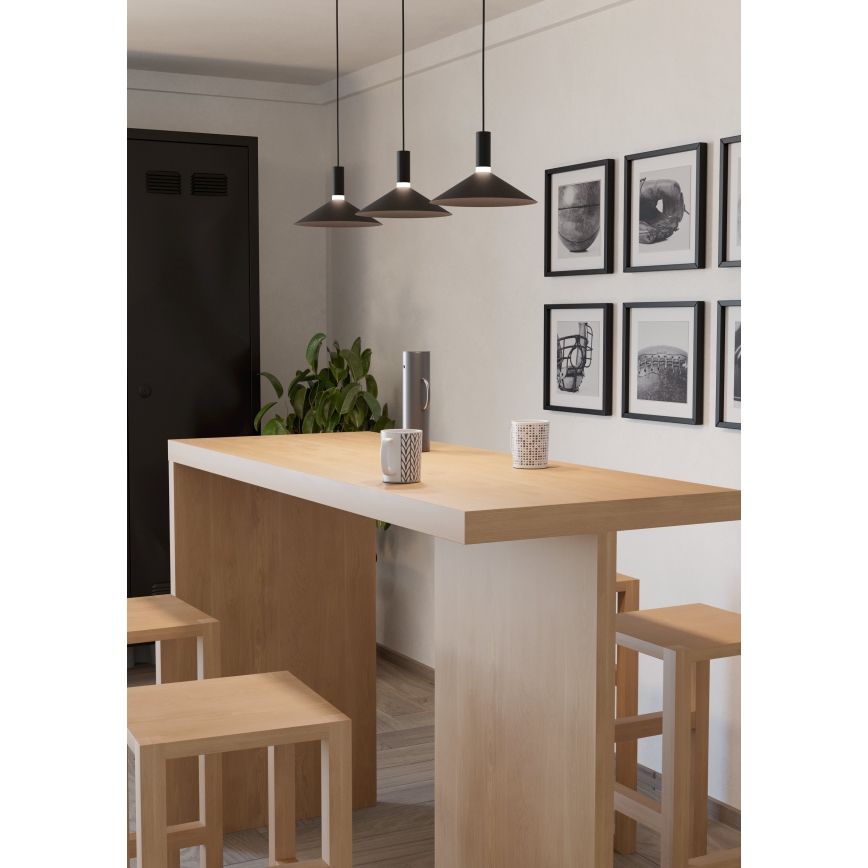 Eglo - LED RGBW dimējama lustra uz troses 3xLED/7,5W/230V 2700-6500K melna