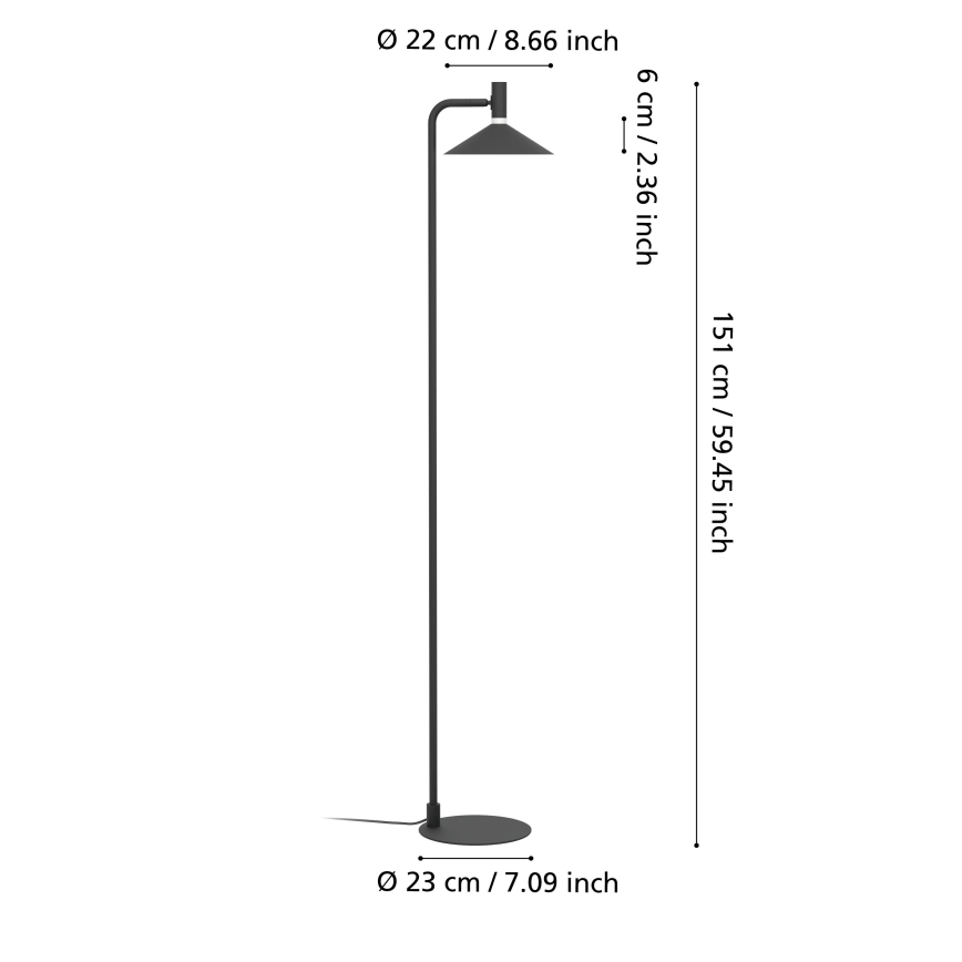 Eglo - LED RGBW regulējama stāvlampa LED/7,5W/230V 2700-6500K melna