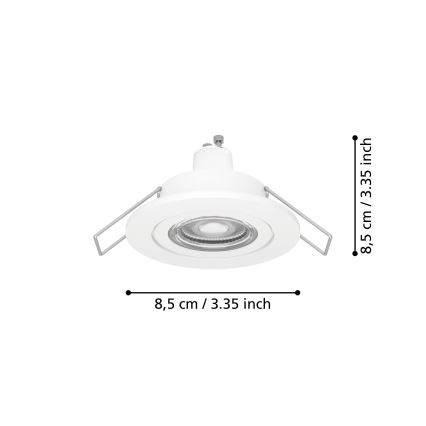 Eglo - LED vannas istabas iebūvējamais spota gaismeklis 1xGU10/4,5W/230V IP44 balts