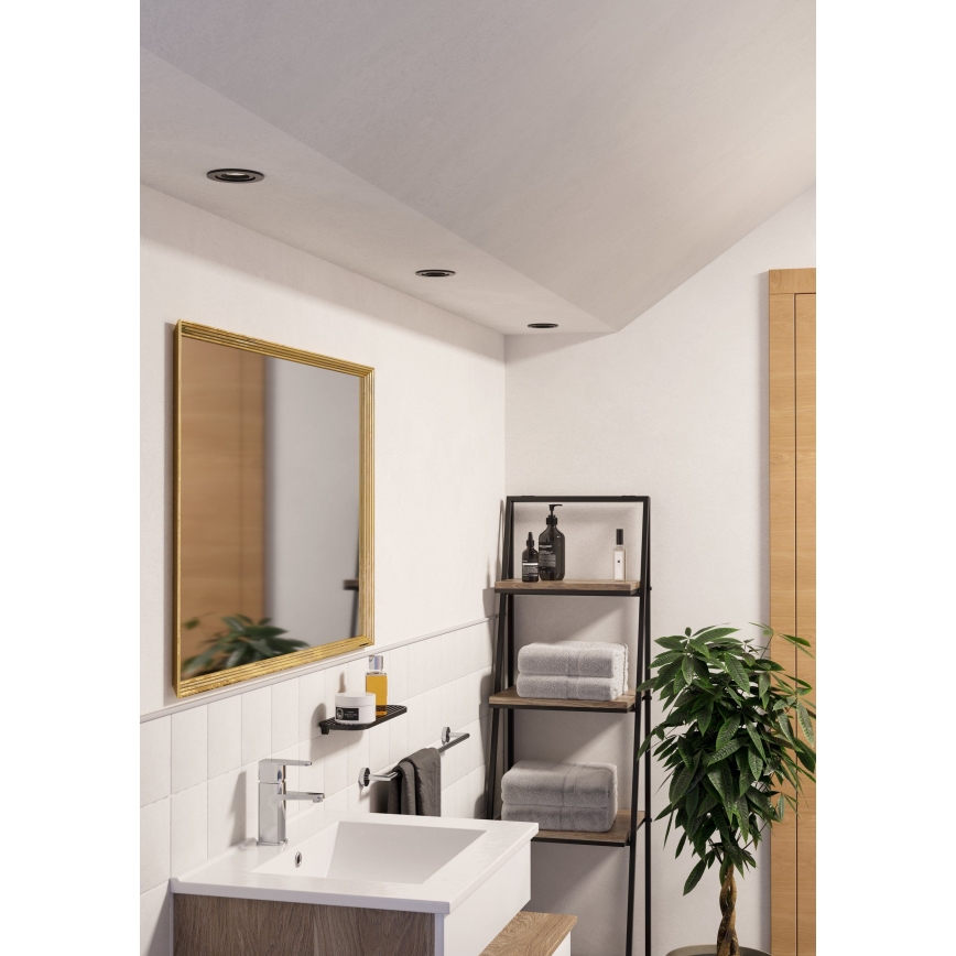 Eglo - LED vannas istabas iebūvējamais spotgaismeklis 1xGU10/4,5W/230V IP44 melns