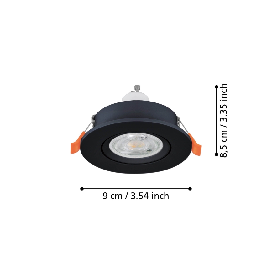 Eglo - LED iebūvējamais spotgaismeklis 1xGU10/4,5W/230V melns