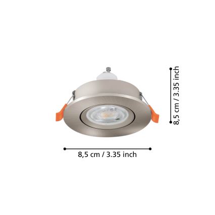 Eglo - LED vannas istabas iebūvējamais punktveida gaismeklis 1xGU10/4,5W/230V IP44 matēts hroms
