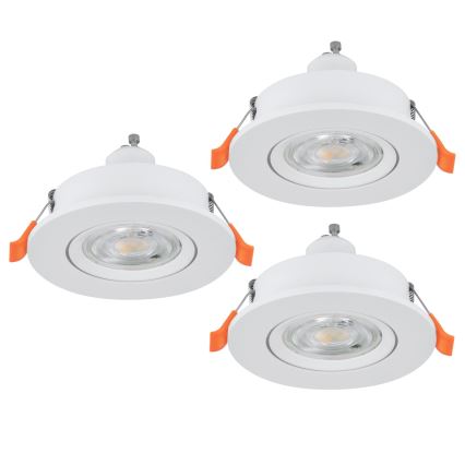 Eglo - komplekts 3x LED iebūvējami griestu spotgaismekļi 1xGU10/4,5W/230V balts