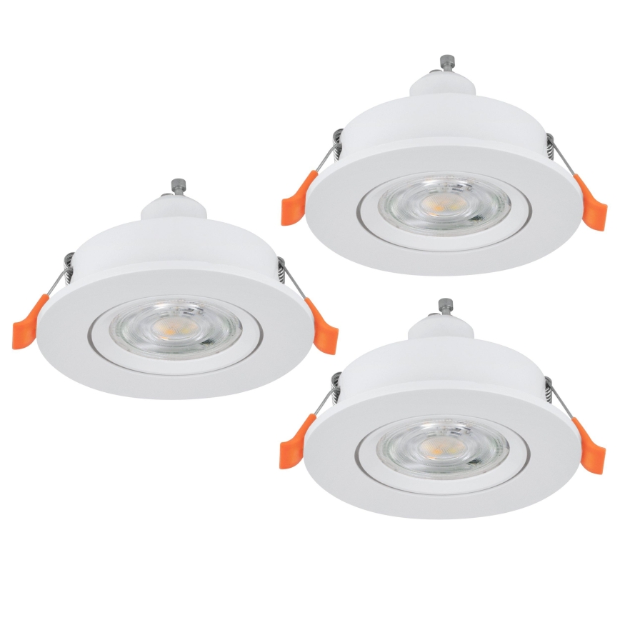 Eglo - komplekts 3x LED iebūvējami griestu spotgaismekļi 1xGU10/4,5W/230V balts
