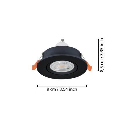Eglo - LED iebūvējamais punktgaismeklis 1xGU10/4,5W/230V melns