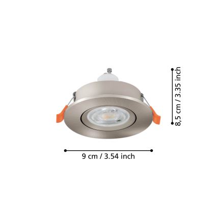 Eglo - LED griestu iebūvējamais prožektors 1xGU10/4,5W/230V matēts hroms