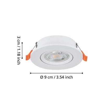Eglo - LED iebūvējamais punktgaismeklis LED/4,8W/230V 2700/4000/6500K balts