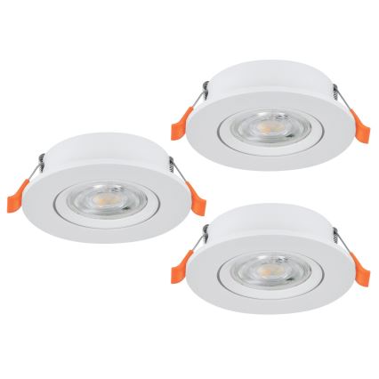 Eglo - komplekts 3x iebūvējamie LED griestu prožektori LED/4,8W/230V 2700/4000/6500K balti