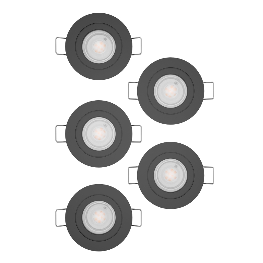 Eglo - komplekts 5x iebūvējami LED spotgaismekļi LED/4,8W/230V 2700/4000/6500K melni