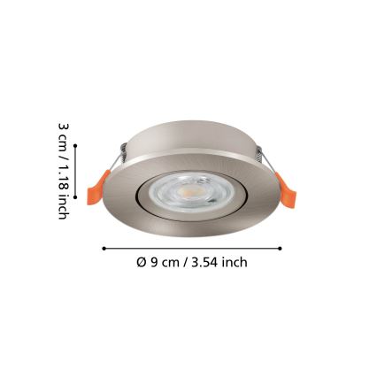 Eglo - LED iebūvējamais griestu spotlukturis LED/4,8W/230V 2700/4000/6500K matēts hroms