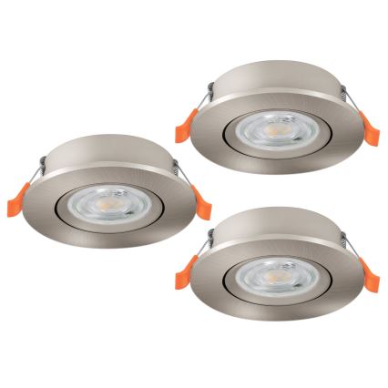 Eglo - Komplekts 3x LED iebūvējams griestu punktveida gaismeklis LED/4,8W/230V 2700/4000/6500K matēts hroms