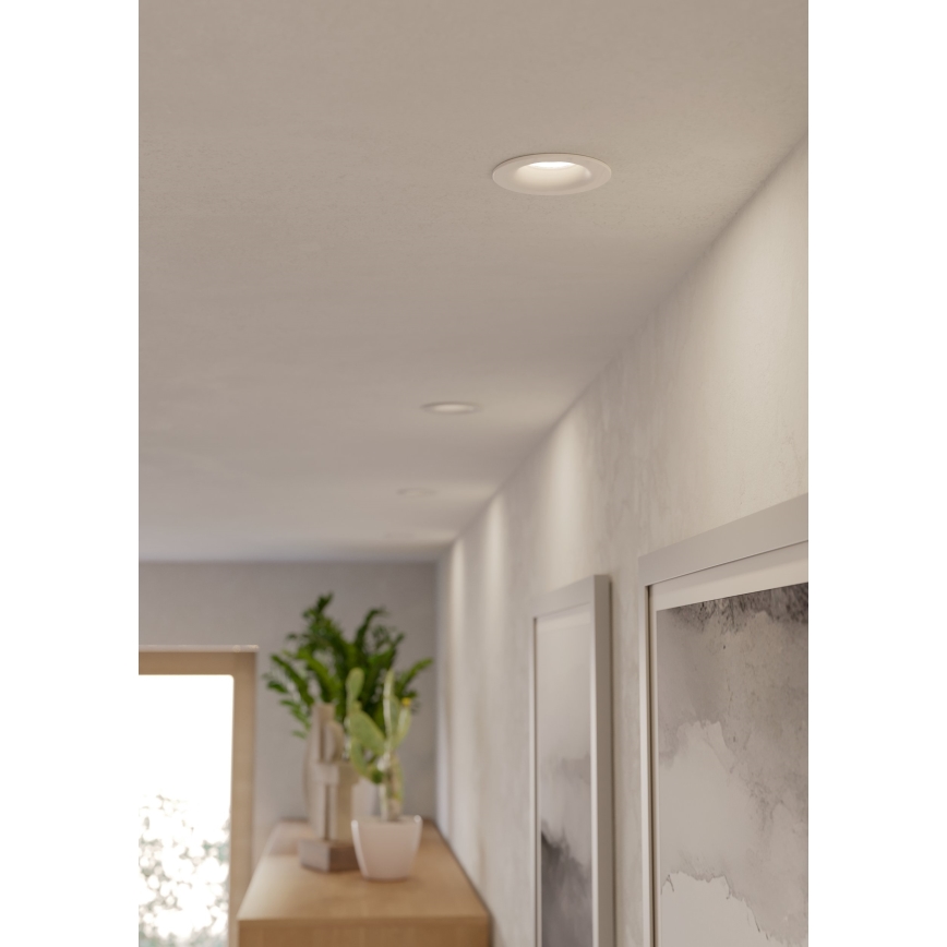 Eglo - LED iebūvējamais vannas istabas griestu gaismeklis LED/4,9 W/230 V, 2700/4000/6500 K (regulējama krāsu temperatūra), Ø 8,8 cm, IP65, balts