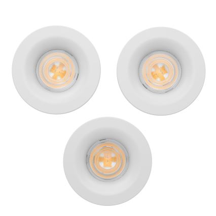 Eglo - Komplekts 3x LED vannas istabas iebūvējamais griestu gaismeklis LED/4,9W/230V 2700/4000/6500K Ø 8,8 cm IP65 balts