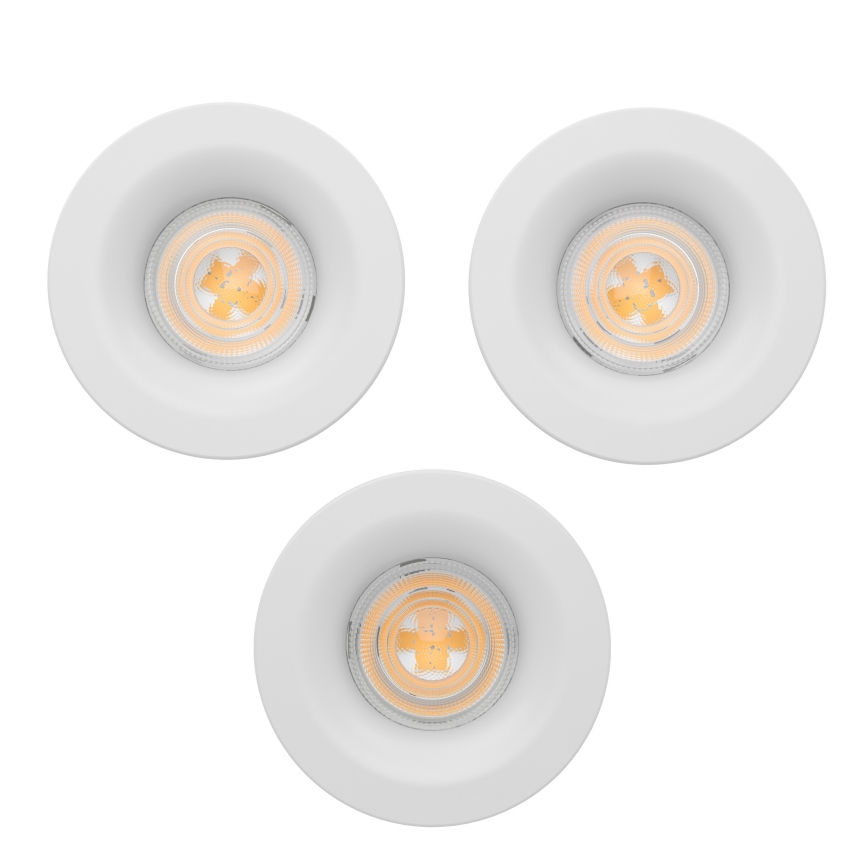 Eglo - Komplekts 3x LED vannas istabas iebūvējamais griestu gaismeklis LED/4,9W/230V 2700/4000/6500K Ø 8,8 cm IP65 balts
