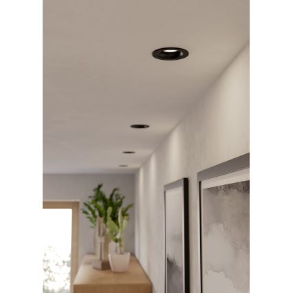 Eglo - LED vannas istabas iebūvējamais griestu gaismeklis LED/4,9W/230V 2700/4000/6500K Ø 8,8 cm IP65 melns