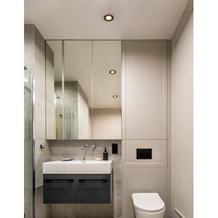 Eglo - komplekts 3× LED vannas istabas iebūvējamie griestu gaismekļi, 4,9 W, 230 V, 2700/4000/6500 K, Ø 8,8 cm, IP65, melni