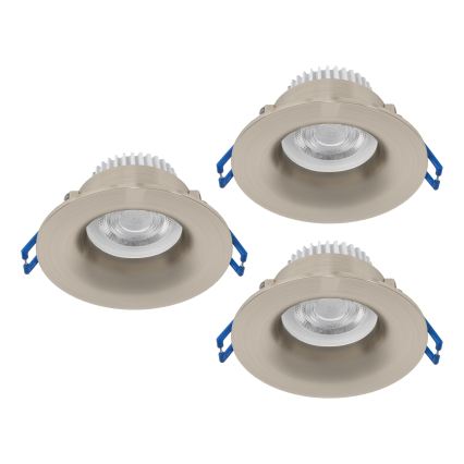 Eglo - Komplekts 3x LED vannas istabas iebūvējamais griestu gaismeklis LED/4,9W/230V 2700/4000/6500K Ø 8,8 cm IP65 matēts hroms