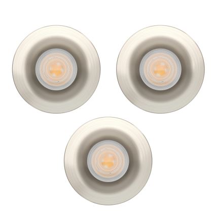 Eglo - Komplekts 3x LED vannas istabas iebūvējamais griestu gaismeklis LED/4,9W/230V 2700/4000/6500K Ø 8,8 cm IP65 matēts hroms