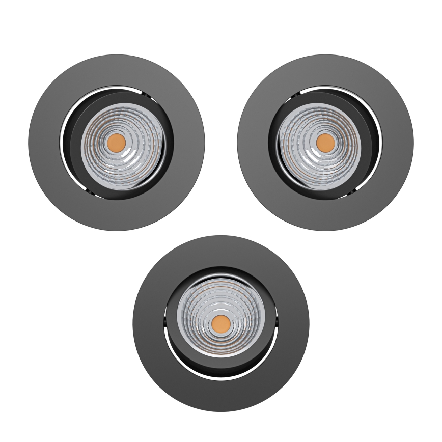 Eglo - Komplekts 3x LED dimējams iebūvējamais griestu gaismeklis LED/6,4W/230V Ø 8,8 cm melns