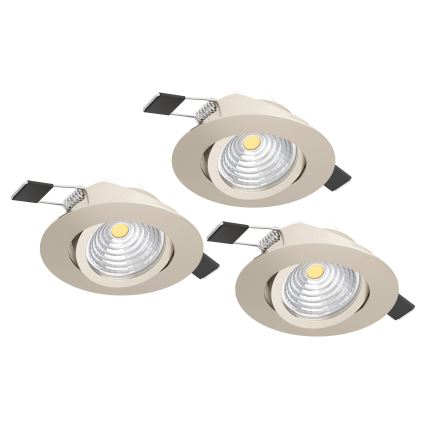 Eglo - KOMPLEKTS 3x LED dimmējami iebūvējamie griestu gaismekļi LED/6,4W/230V Ø 8,8 cm matēts hroms
