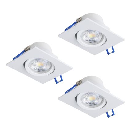 Eglo - komplekts 3x aptumšojami LED iebūvējamie griestu gaismekļi LED/4,8W/230V 8,8x8,8 cm balti