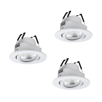 Eglo - Komplekts 3x LED RGBW regulējami iebūvējamie griestu gaismekļi LED/4,7W/230V 2700-6500K balta