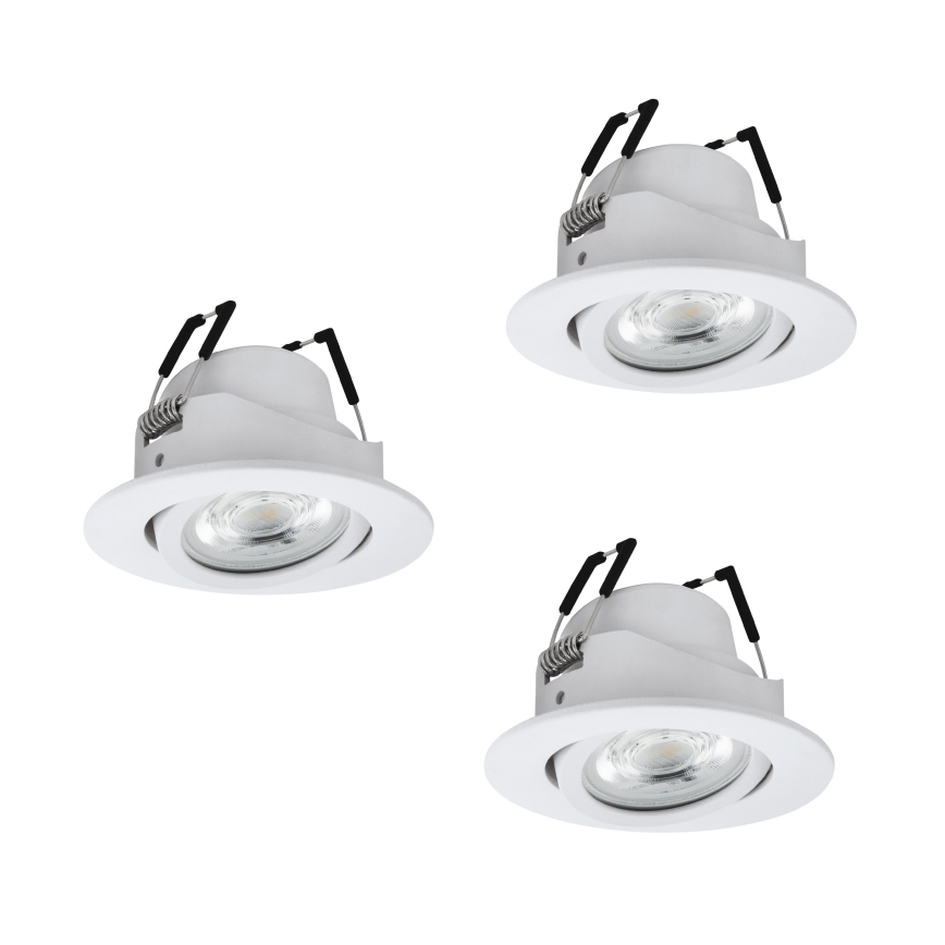 Eglo - Komplekts 3x LED RGBW regulējami iebūvējamie griestu gaismekļi LED/4,7W/230V 2700-6500K balta