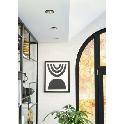 Eglo - LED ar regulējamu spilgtumu vannas istabas iebūvējamais griestu gaismeklis LED/4,8W/230V 2700/4000/6500K IP44 melns