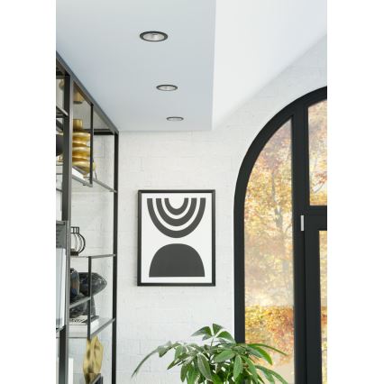 Eglo - LED RGBW dimmējams vannas istabas iebūvējamais griestu gaismeklis LED/4,8W/230V 2700-6500K IP44 melns