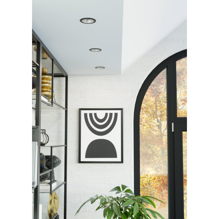 Eglo - LED RGBW dimmējams vannas istabas iebūvējamais griestu gaismeklis LED/4,8W/230V 2700-6500K IP44 melns