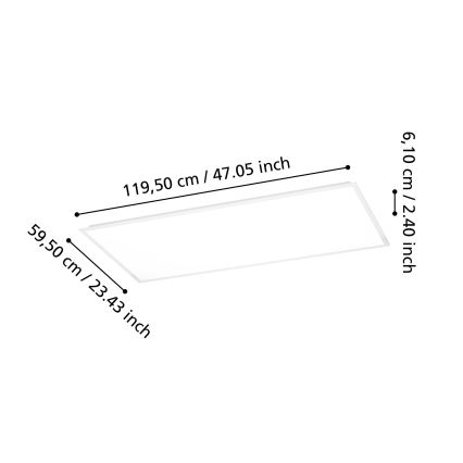 Eglo - LED virsmas montējamais panelis LED/36,5W/230V 2700/4000/6500K 120x60 cm balts