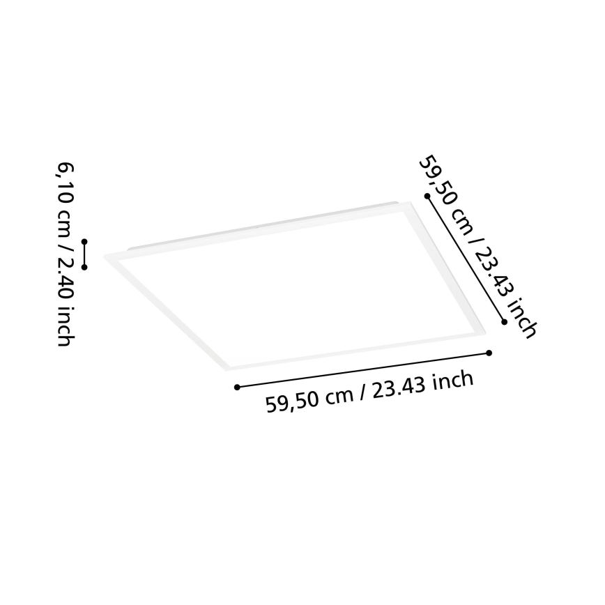 Eglo - virsmas montāžas LED panelis ar regulējamu spilgtumu LED/33W/230V 2700-6500K 60x60 cm balts + tālvadības pults