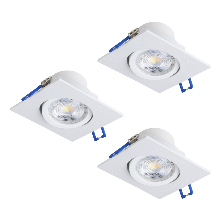 Eglo - KOMPLEKTS 3x dimmējami iebūvējamie LED griestu gaismekļi LED/6,4W/230V 8,8x8,8 cm balti